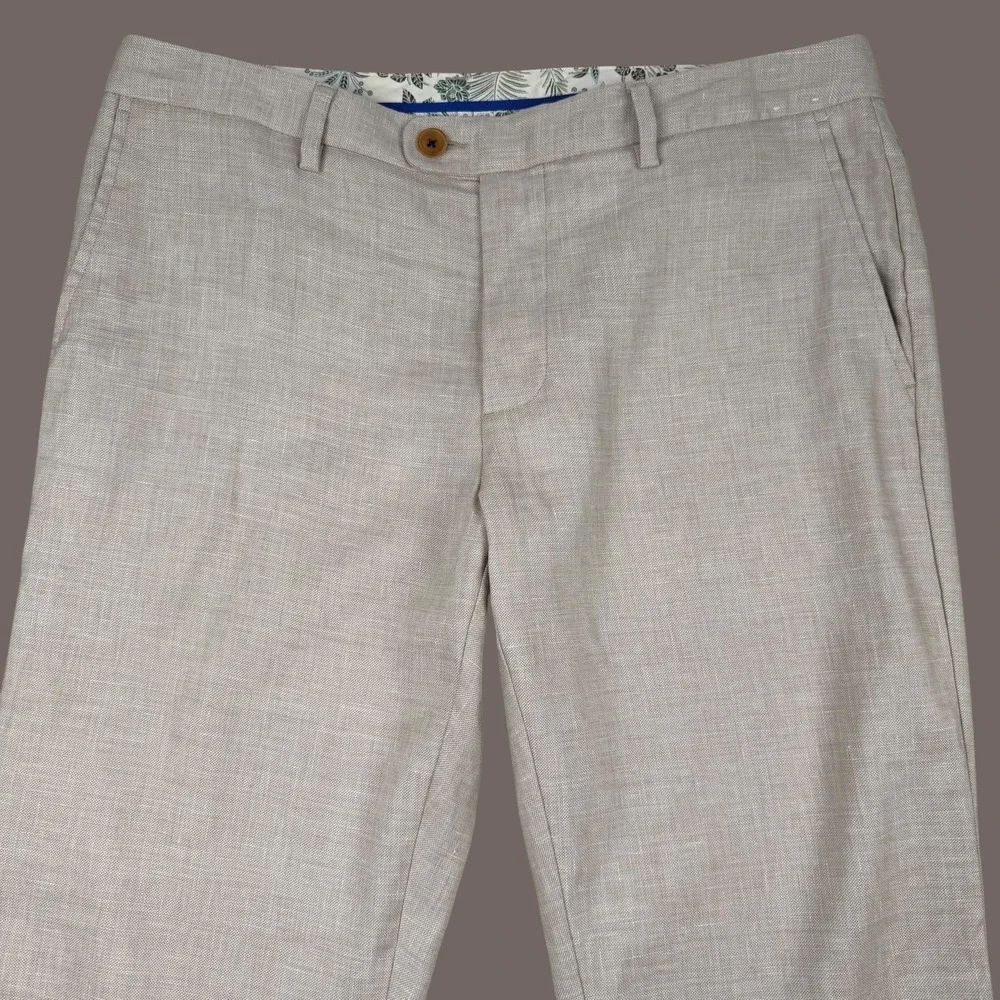 Tommy Bahama Pants Mens 34x30 Beige Linen Blend Chino Summer Travel Casual